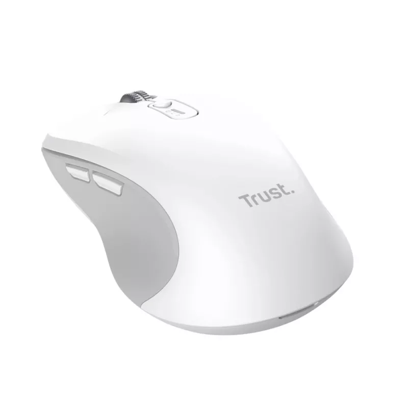 Symetryczna mysz bezprzewodowa TRUST 25674 — Bluetooth, 3200 DPI, 9 przycisków, biała