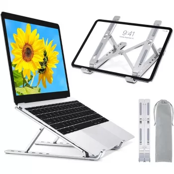 Podstawka pod laptopa Techly ICA-TBL 134TY Srebrna Aluminium Wysokość 55-155mm