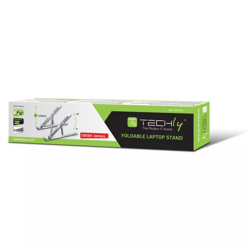 Podstawka pod laptopa Techly ICA-TBL 134TY Srebrna Aluminium Wysokość 55-155mm