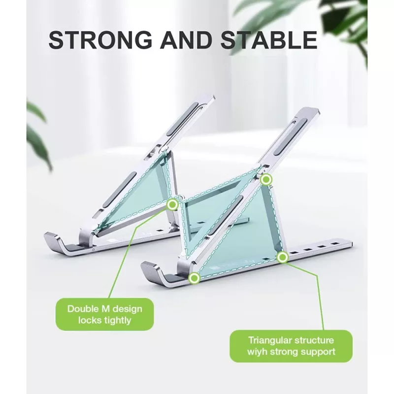 Podstawka pod laptopa Techly ICA-TBL 134TY Srebrna Aluminium Wysokość 55-155mm