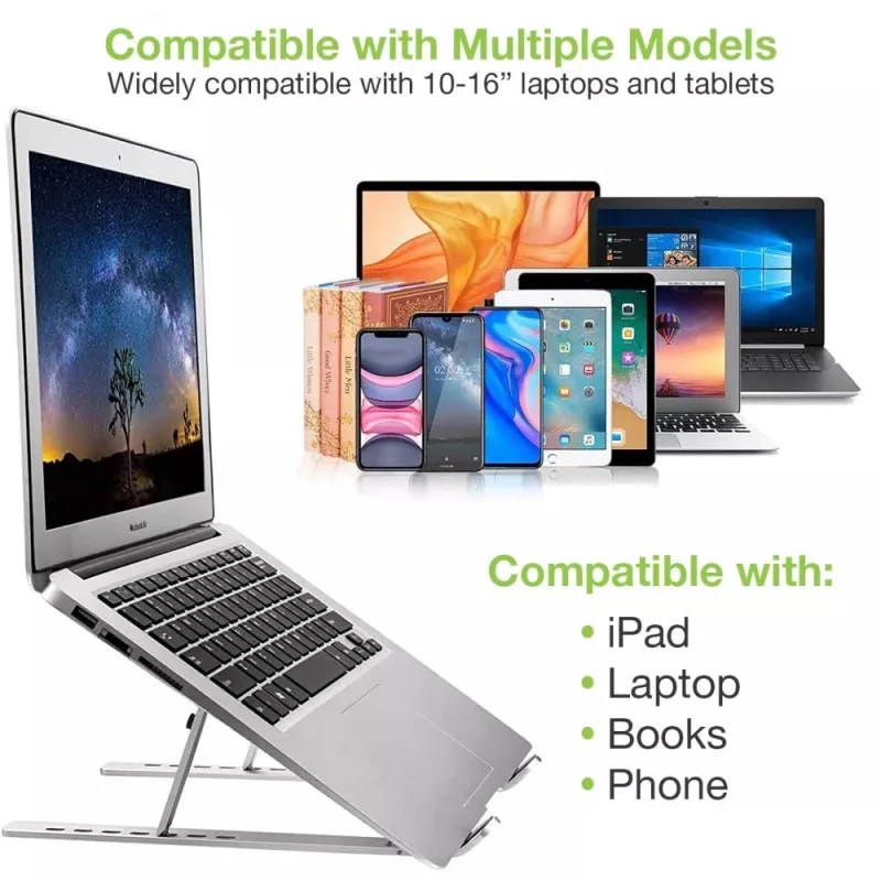 Podstawka pod laptopa Techly ICA-TBL 134TY Srebrna Aluminium Wysokość 55-155mm
