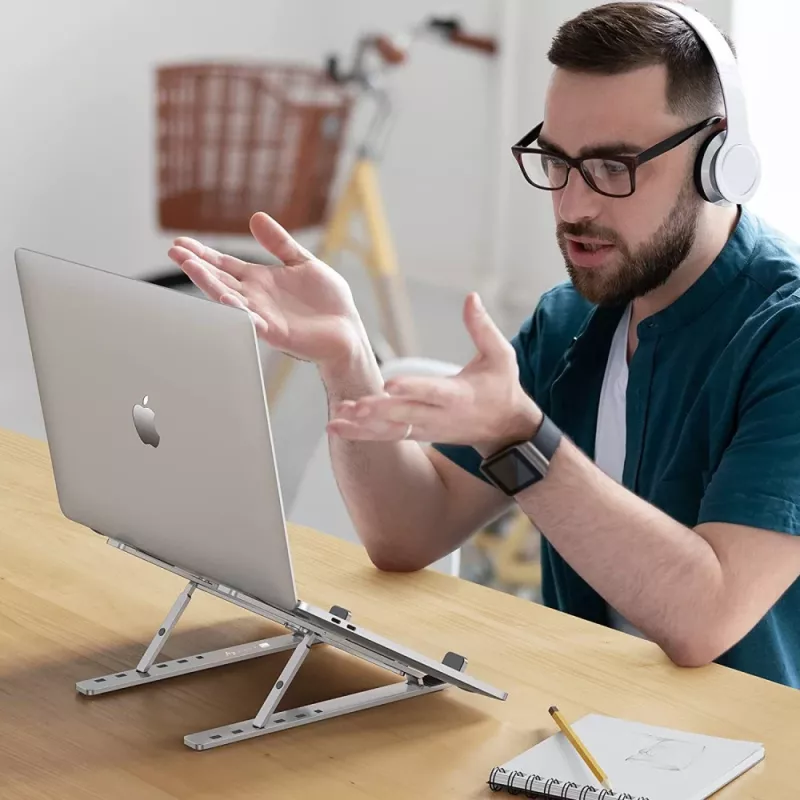 Podstawka pod laptopa Techly ICA-TBL 134TY Srebrna Aluminium Wysokość 55-155mm