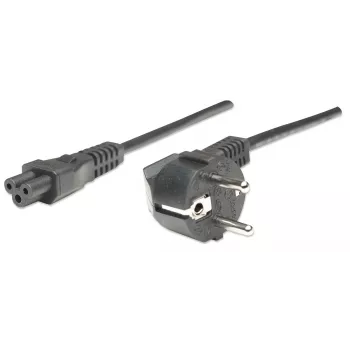 Manhattan kabel zasilający, wtyczka Euro 2-pin (CEE 7/4 Schuko) do gniazda C5 (koniczynka/trójkątne), 1,8 m, 16 A, przewód, dożywotnia gwarancja