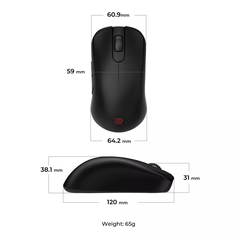 Mysz gamingowa BenQ ZOWIE S2-DW dla praworęcznych RF Wireless 3200 DPI