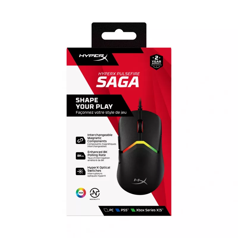 HyperX Pulsefire Saga Mysz do gier (Czarna)
