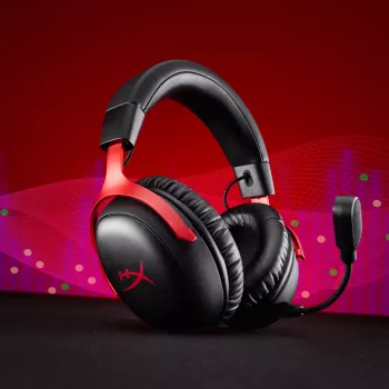 HyperX Cloud III S Wireless - Zestaw słuchawkowy do gier (czarno-czerwony), Czerwony, Chiny, Wokółuszne, Zamknięty, 115 mm, 210 mm