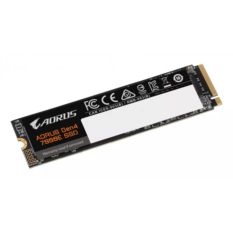 Wewnętrzny dysk SSD M.2 NVMe GIGABYTE AORUS Gen4 7000E 1 TB — odczyt 7100 MB/s, zapis 6100 MB/s, M.2 2280
