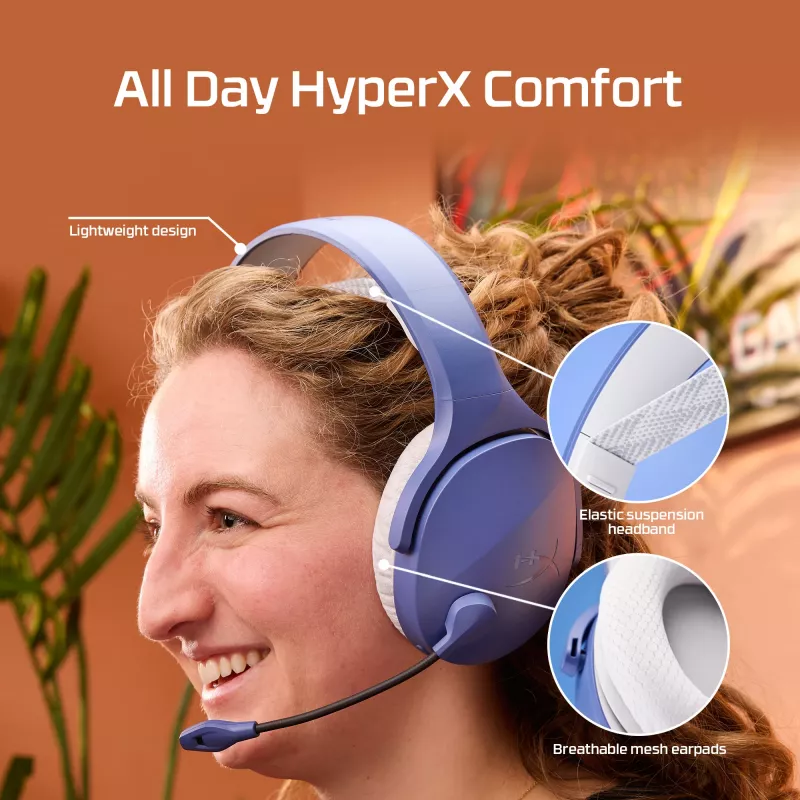 HyperX Cloud Jet - Bezprzewodowy zestaw słuchawkowy do gier (Jasnoniebieski)