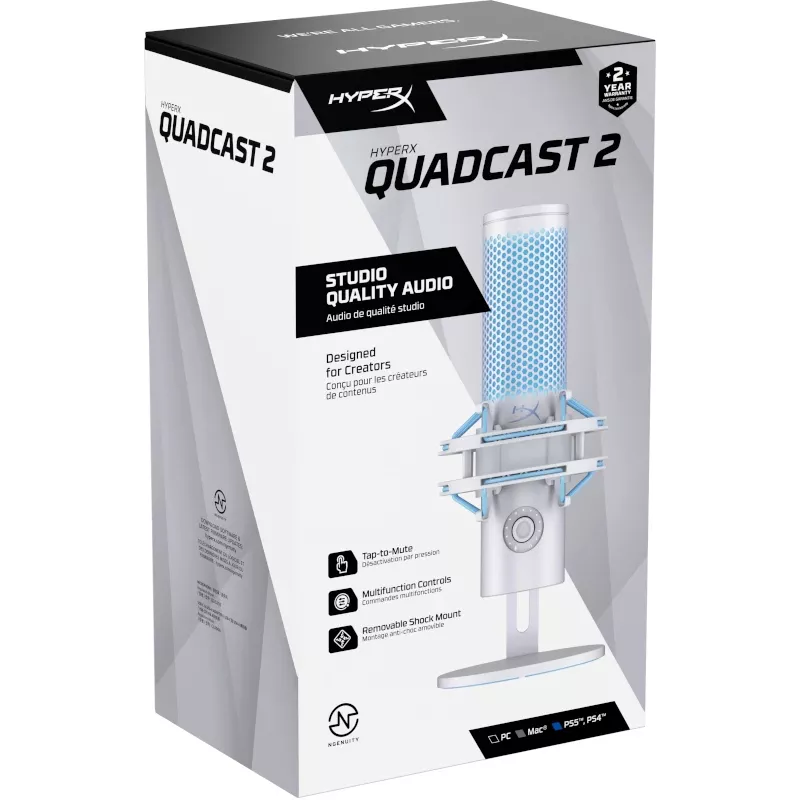 HyperX QuadCast 2 – mikrofon USB (Frost)