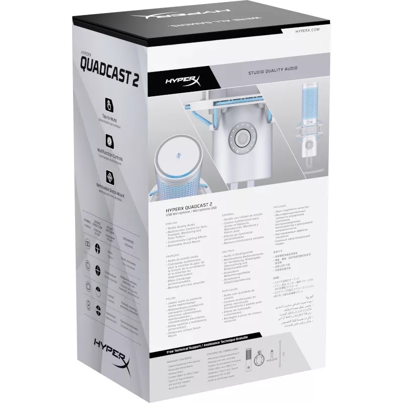HyperX QuadCast 2 – mikrofon USB (Frost)