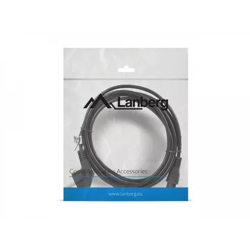 Kabel zasilający Lanberg CA-C5CA-11CC-003-BK 3m Złącze C5 Wtyczka CEE7/7