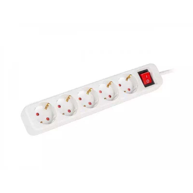 Przedłużacz zasilający Lanberg PS1-05F-0300-W 3m 5 gniazd AC Wewnętrzny Biały