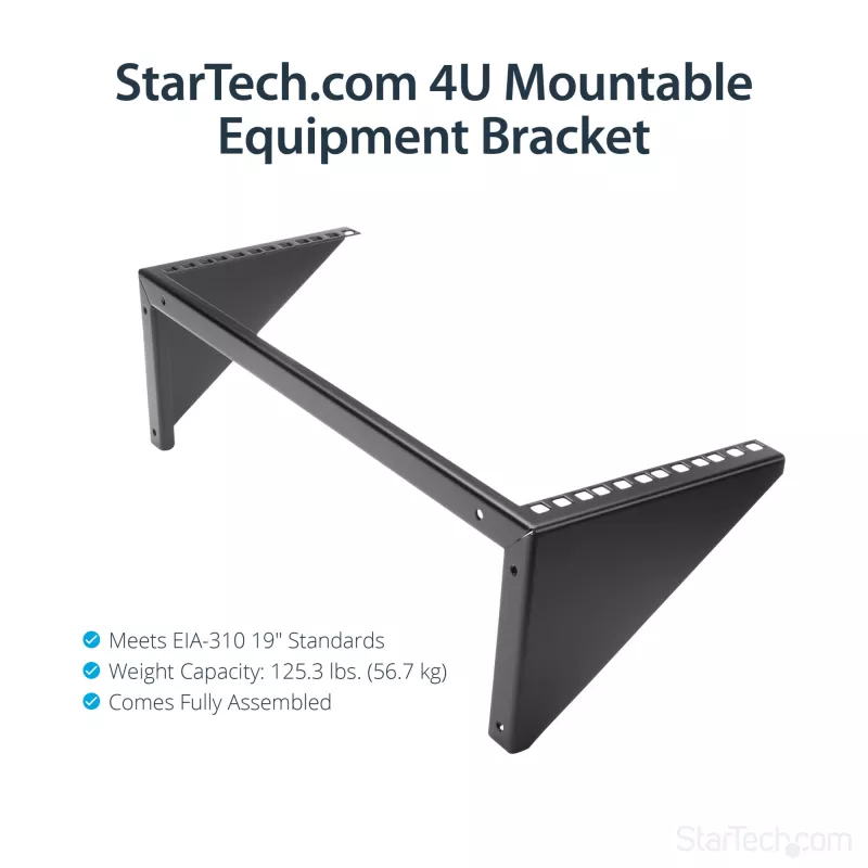 StarTech.com 4U 19-calowy stalowy pionowy wspornik do montażu sprzętu na ścianie