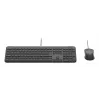 Przewodowa klawiatura pełnowymiarowa z myszą Logitech 920-013349 — USB, QWERTY US International, grafitowa, kabel 1,8 m