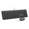Przewodowa klawiatura pełnowymiarowa z myszą Logitech 920-013349 — USB, QWERTY US International, grafitowa, kabel 1,8 m