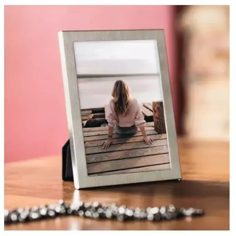 Ramka na zdjęcia pojedyncza Hama Riva Titanium Aluminium Glass 140x190mm