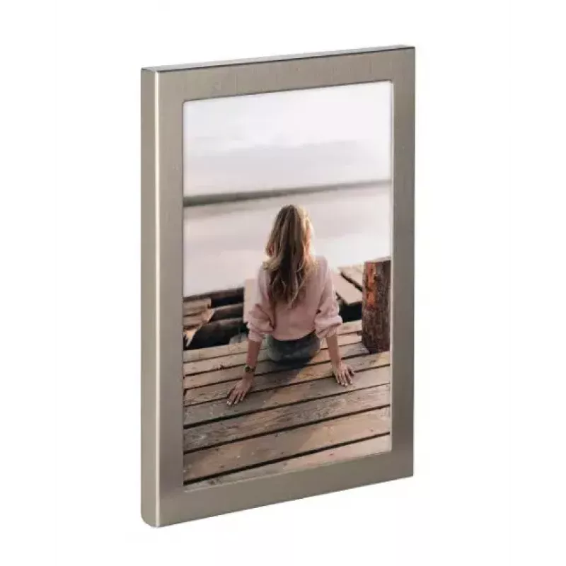 Ramka na zdjęcia pojedyncza Hama Riva Titanium Aluminium Glass 140x190mm