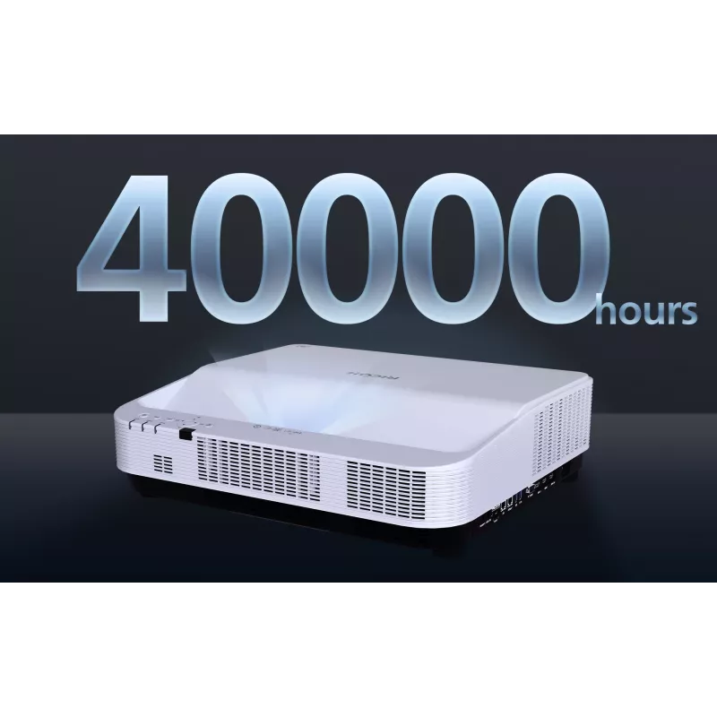 Projektor Ricoh PJ UHL3660 o ultrakrótkim rzucie, 6500 ANSI lumenów, DLP, UHD 4K (3840x2160), biały