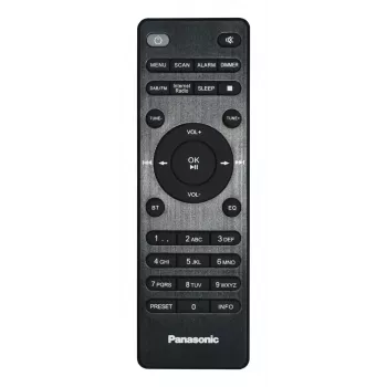 Przenośne radio Panasonic RF-D40EG-K — Tuner cyfrowy, FM 87,5–108 MHz, 6 W RMS, LCD 2,4 cala, Wi‑Fi/Wi‑Fi 4, Antena zewnętrzna, Czarny
