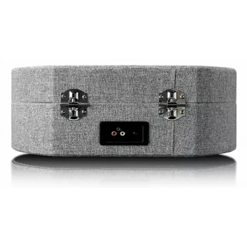 Walizkowy gramofon Lenco LS66GY z wbudowanymi głośnikami, przenośny odtwarzacz płyt winylowych, zintegrowany wzmacniacz