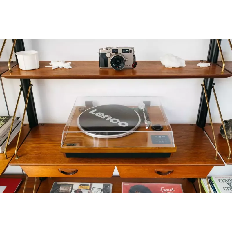Gramofon z napędem paskowym Lenco LS-55WA, wykończenie drewniane, półautomatyczny, USB, Bluetooth