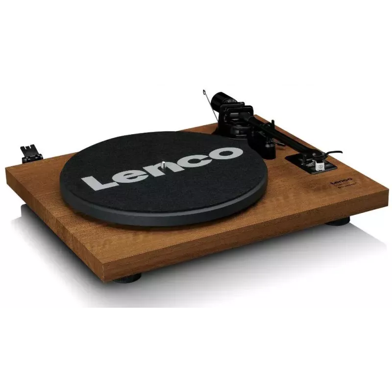 Gramofon Lenco LS-480WD z wbudowanym wzmacniaczem, Bluetooth, napęd paskowy, 33/45 obr./min, 2×30W RMS, drewniane kolumny