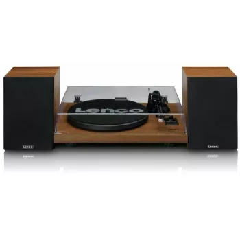 Gramofon Lenco LS-480WD z wbudowanym wzmacniaczem, Bluetooth, napęd paskowy, 33/45 obr./min, 2×30W RMS, drewniane kolumny