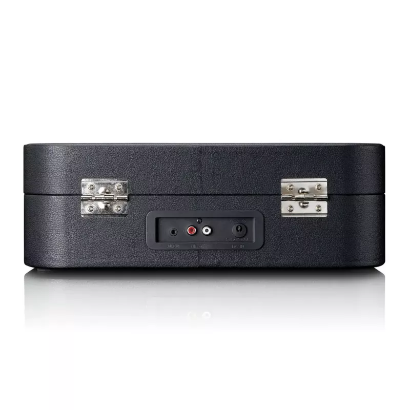 Walizkowy gramofon Lenco TT116BK z wbudowanymi głośnikami — przenośny odtwarzacz winylowy, czarny