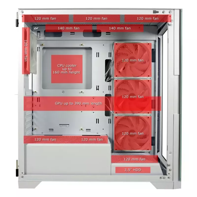 Obudowa PC LC-Power LC-7041B-ON Midi Tower Biała
