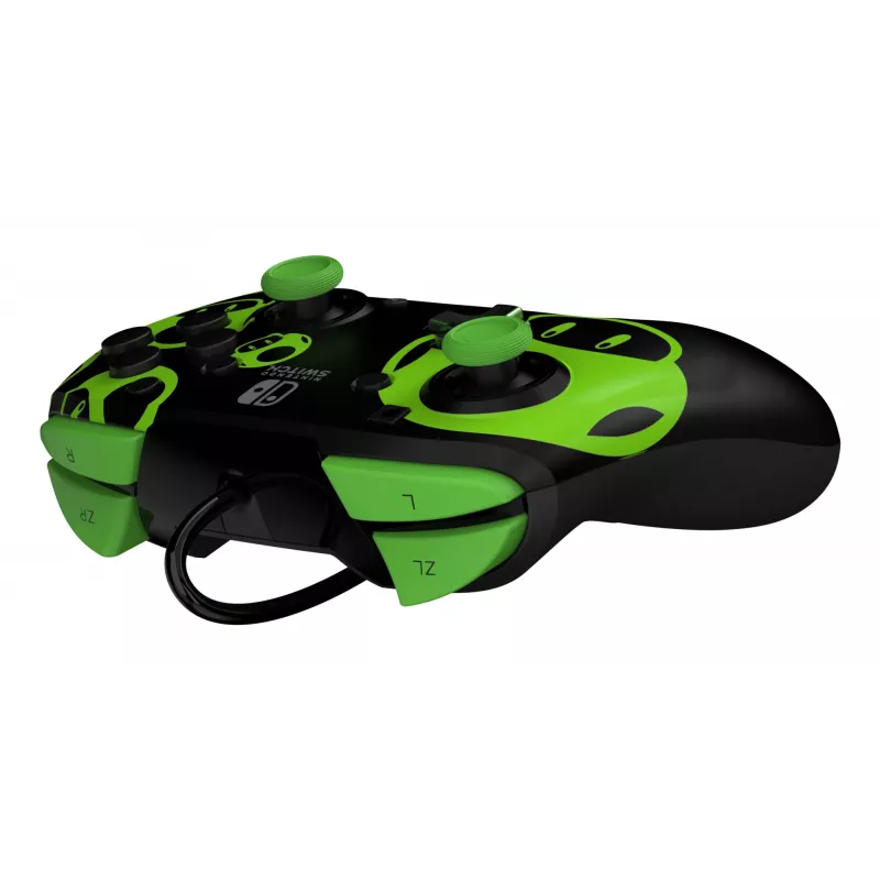 Gamepad PDP REMATCH Wired Controller 1-Up Glow in the Dark dla Nintendo Switch, USB, przewód 3 m, D-pad, przycisk Home, czarno-zielony