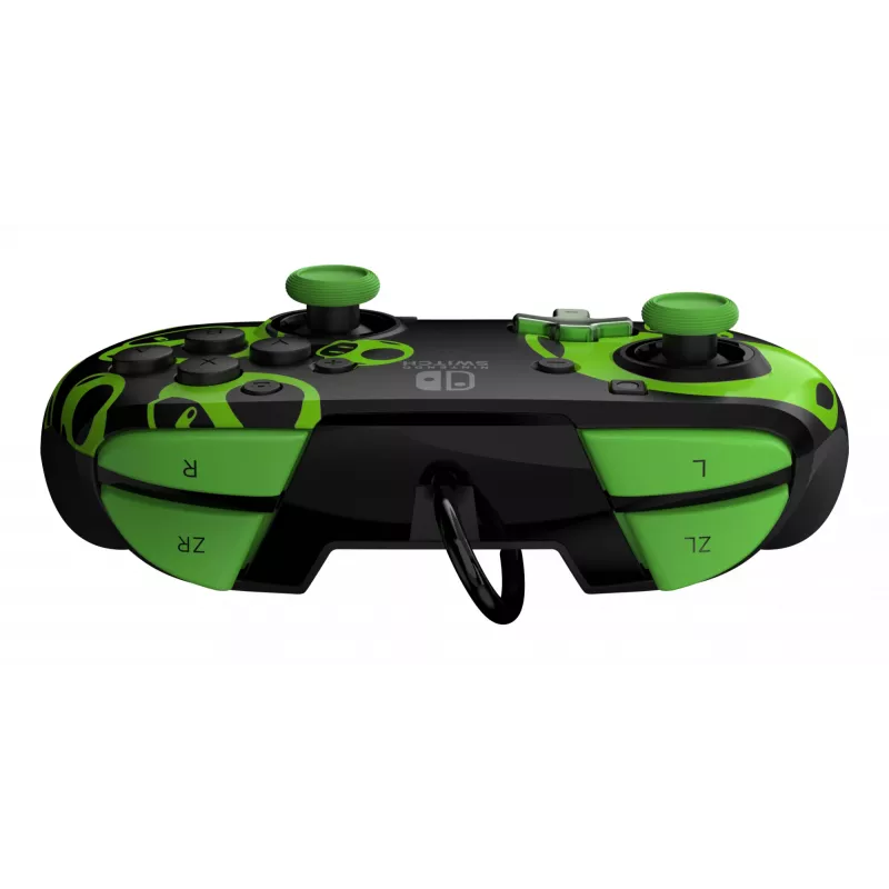 Gamepad PDP REMATCH Wired Controller 1-Up Glow in the Dark dla Nintendo Switch, USB, przewód 3 m, D-pad, przycisk Home, czarno-zielony