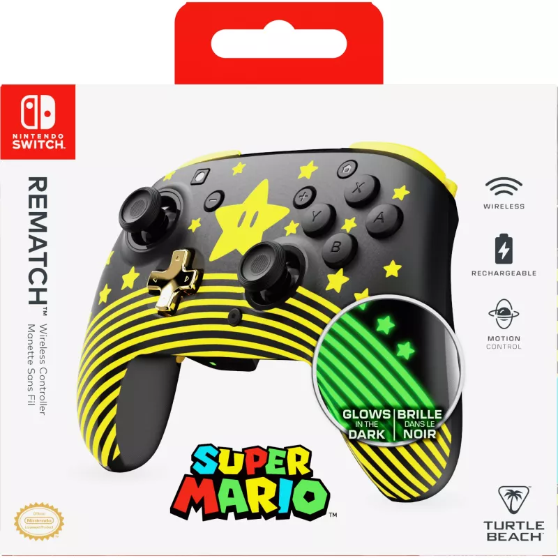 Gamepad Turtle Beach Rematch Czarny Złoty Żółty Bluetooth Nintendo Switch