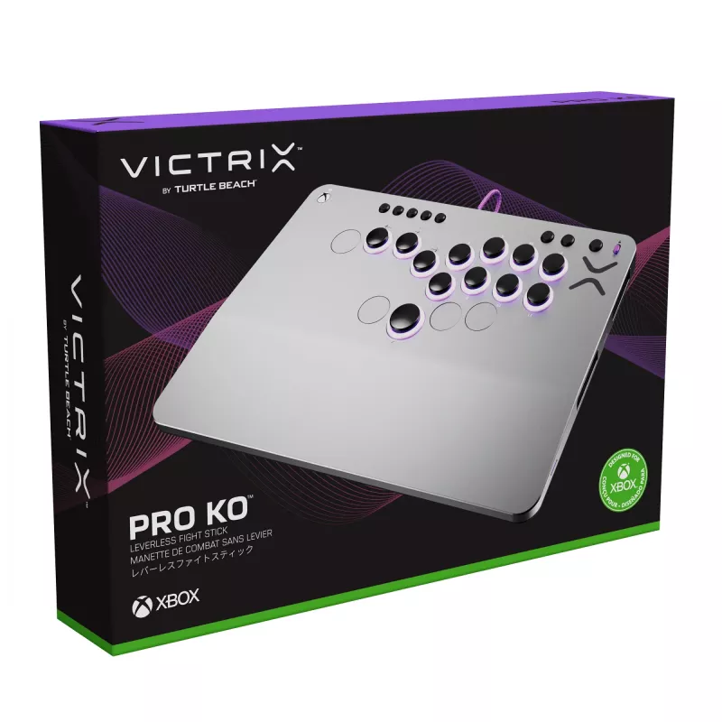 PDP Victrix Pro KO bezwzględny kontroler typu fightstick szary USB kontroler do gier PC, Xbox Series S, Xbox Series X
