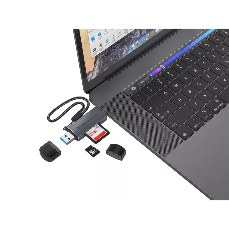 Conceptronic BIAN05G 2-w-1 czytnik kart USB 3.0 z podwójną wtyczką, SD/MicroSD 3.0, UHS-I