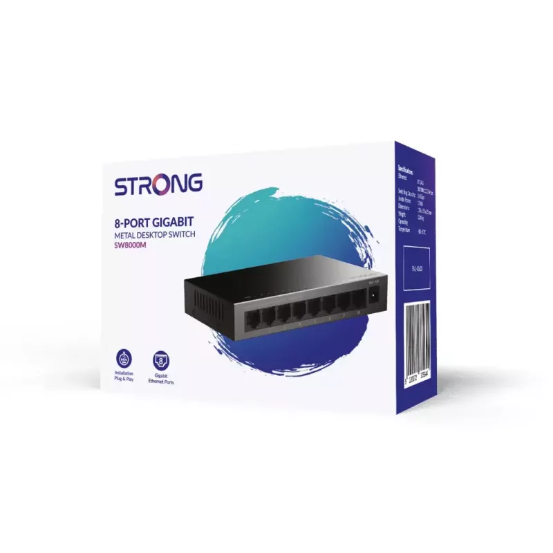 Przełącznik sieciowy Strong SW8000M Gigabit Ethernet 8 portów 16 Gbit/s