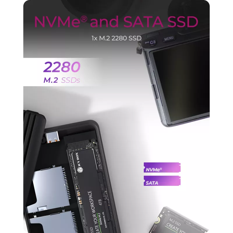 ICY BOX IB-CR602M-C31 Obudowa SSD Czarna M.2