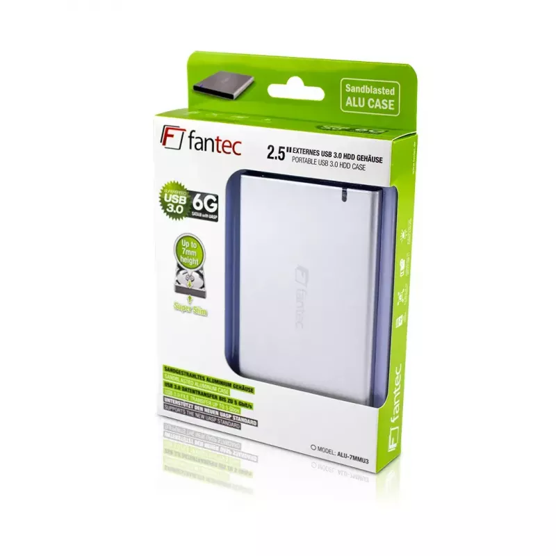 Obudowa HDD/SSD Fantec ALU7MMU3 srebrny 2.5 cala