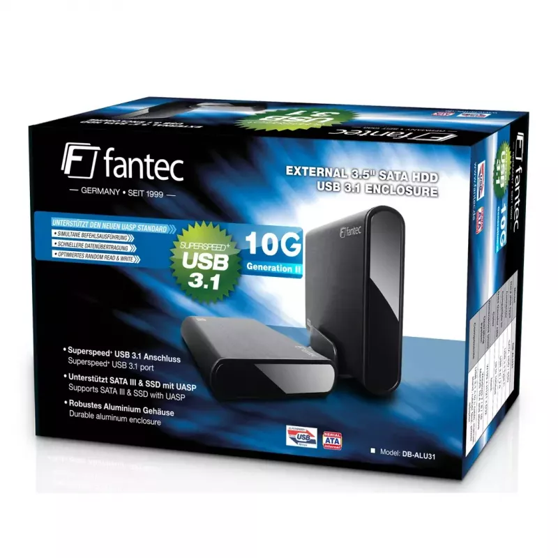 Obudowa HDD Fantec DB-ALU31 Czarna 3.5 cala