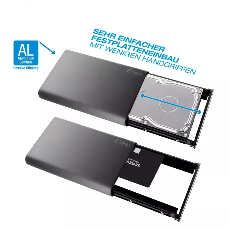 Obudowa HDD Fantec DB-ALU31 Czarna 3.5 cala