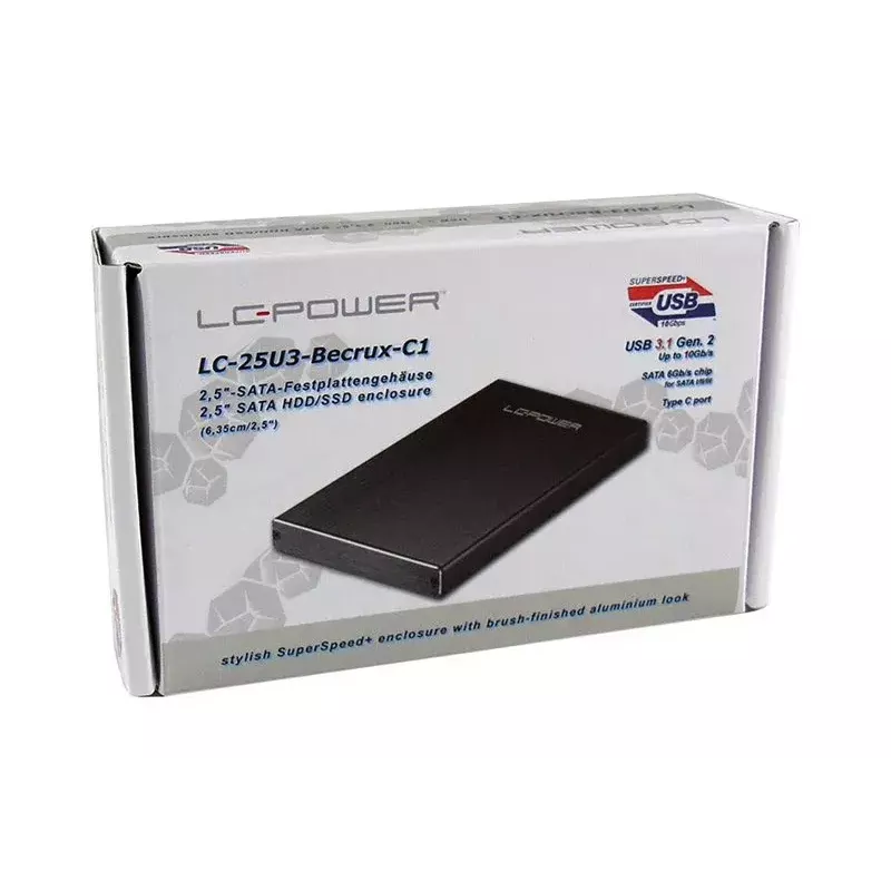 Obudowa HDD LC-Power LC-25U3-Becrux-C1 Czarna 2,5 cala