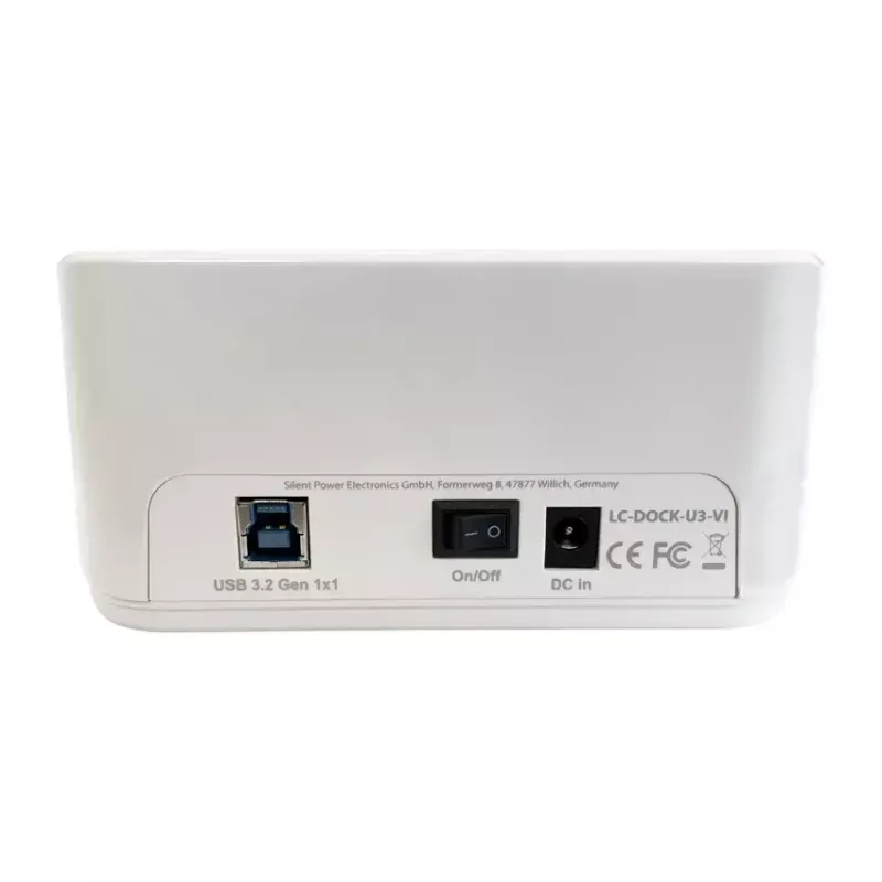 LC Power LC-DOCK-U3-VI - HDD / SSD Dockingstation - 2.5, 3.5 (6,4 cm, 8,9 cm) - 2 Sender/Kanal - SATA - USB 3,2 (Gen 2x1) - weiß, Eierschale (LC-DOCK-