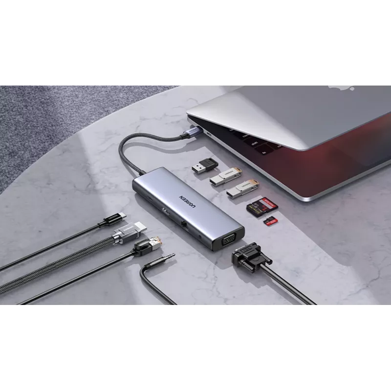 Ugreen Revodok 10-w-1 Hub USB-C UGREEN 15601 10 portów 4K HDMI