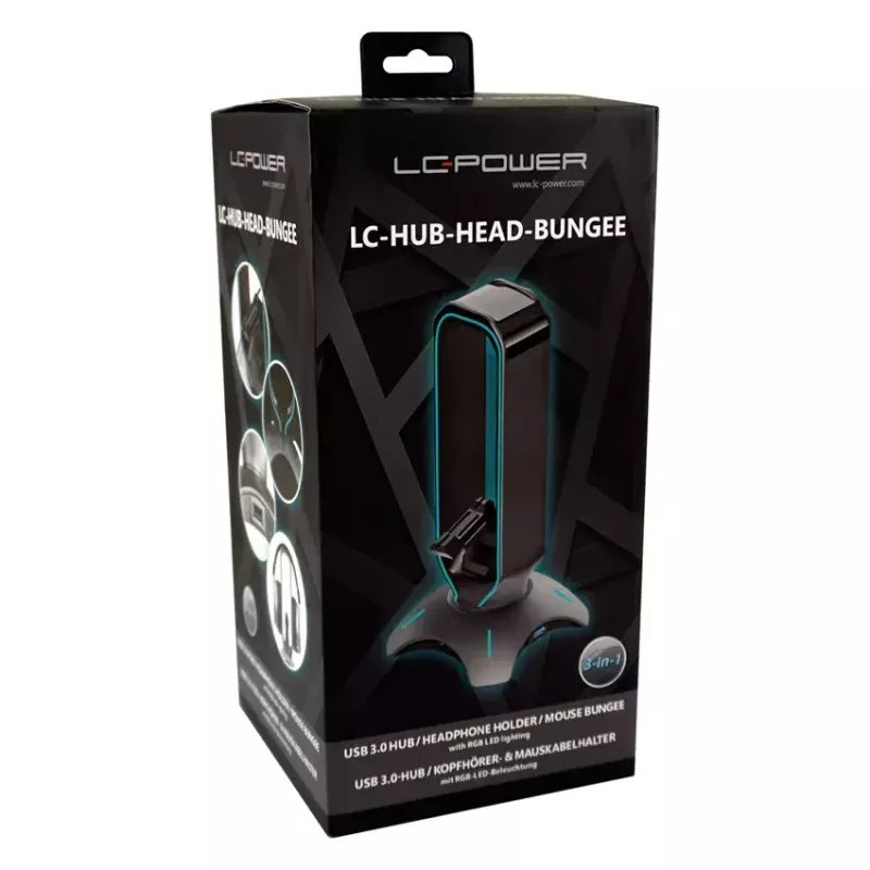 Uchwyt na słuchawki LC-Power LC-HUB-HEAD-BUNGEE