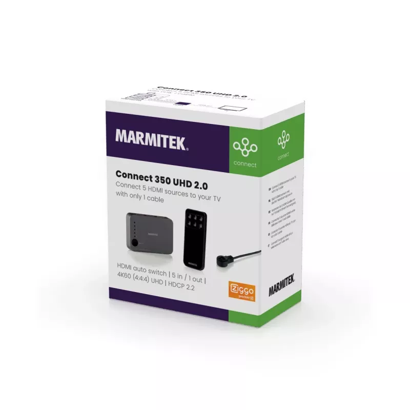 Marmitek Connect 350 UHD 2.0 - przełącznik HDMI 4K 60 Hz - 5 wejść / 1 wyjście