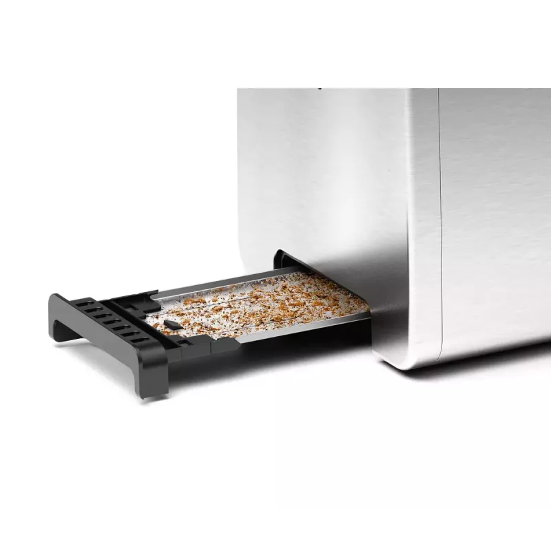 Toster Bosch TAT5P420, 2 kromki, 970 W, czarny, stal nierdzewna