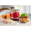 Ariete 149 Toster z Szczypcami na 2 Kromki Chleba - Automatyczne Wysuwanie - Rozmrażanie - 6 Stopni Przyrumieniania - 800 W - Modern Line - Czerwony
