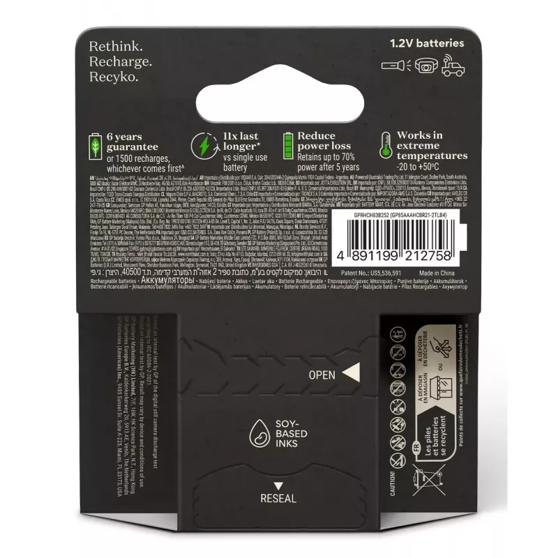 Akumulator GP baterie ReCyko Pro GPRCP80AAA174C4 AAA NiMH 14g