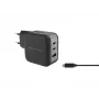 Conceptronic 3-Port 67W GaN USB PD Charger with USB-C Charging kabel, USB-C x 2, USB-A x 1, QC 3.0, PPS