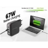 Conceptronic 3-Port 67W GaN USB PD Charger with USB-C Charging kabel, USB-C x 2, USB-A x 1, QC 3.0, PPS