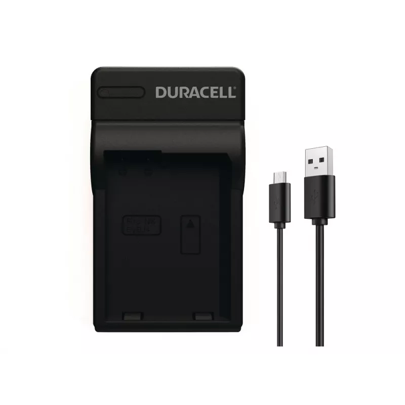 Ładowarka do akumulatorów do aparatów cyfrowych Duracell, USB, ładowarka wewnętrzna, Nikon EN-EL14, czarny, 5 V, 5 V